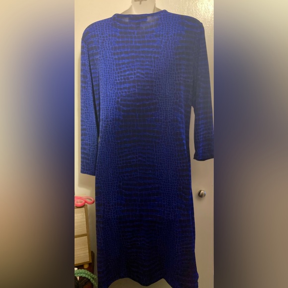 Michael Kors Royal Blue Crocodile Print Dress - Picture 6 of 6